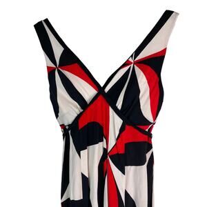 Anthropologie HD in Paris Women's Size 4P Black Red Cream Wide Leg Jumpsuit *‎